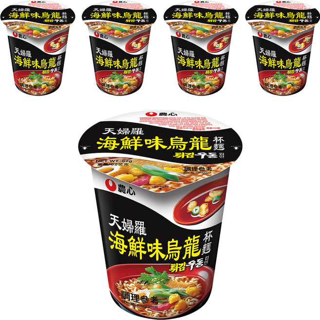 NONGSHIM 農心 天婦羅海鮮味 烏龍杯麵, 62g, 5入