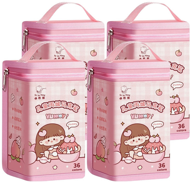 咔巴熊 彩色丙烯馬克筆套裝 桃桃茶話會, 36色, 4組