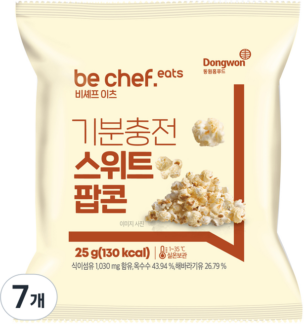 동원홈푸드 비셰프 이츠 기분충전 스위트 팝콘, 25g, 7개