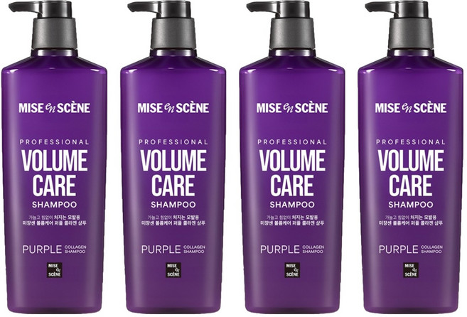미쟝센 볼륨케어 퍼플 콜라겐 샴푸 프루티 플로럴향, 680ml, 4개