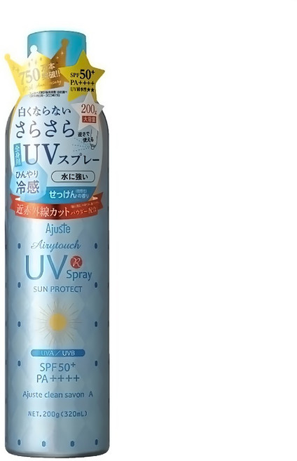 Ajuste 愛伽絲 防曬噴霧 SPF50+ PA++++ 速乾清爽 親子防曬 萬用 臉/身體/頭髮適用, 320ml, 1罐