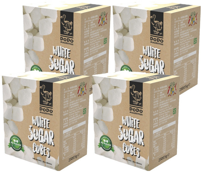 DODO 渡渡鳥 模里西斯 天然塊狀白蔗糖, 250g, 4盒