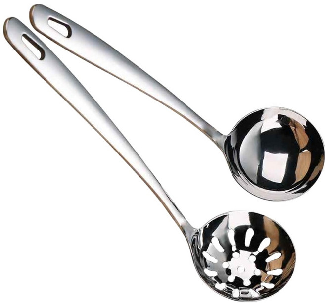 Lumiella 304不鏽鋼高級湯勺2件組, 銀色, 1套