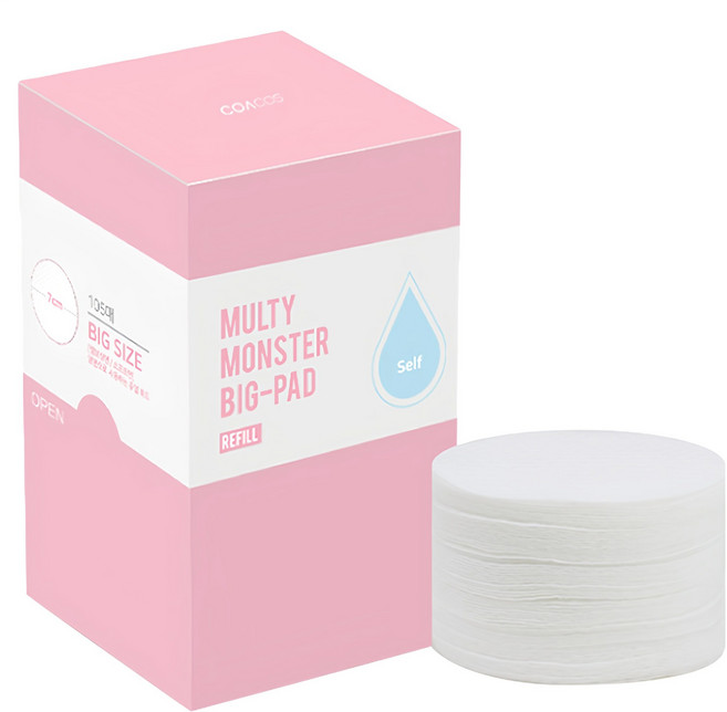 [비건라이프] 코아코스 멀티 몬스터 빅 패드 리필 화장솜, 105개입, 1개