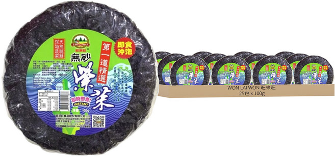 WON LAI WON 旺來旺 第一道精選無砂紫菜, 100g, 25包