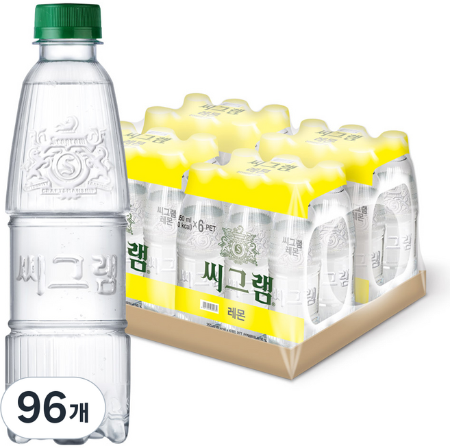 씨그램 레몬 무라벨, 350ml, 96개