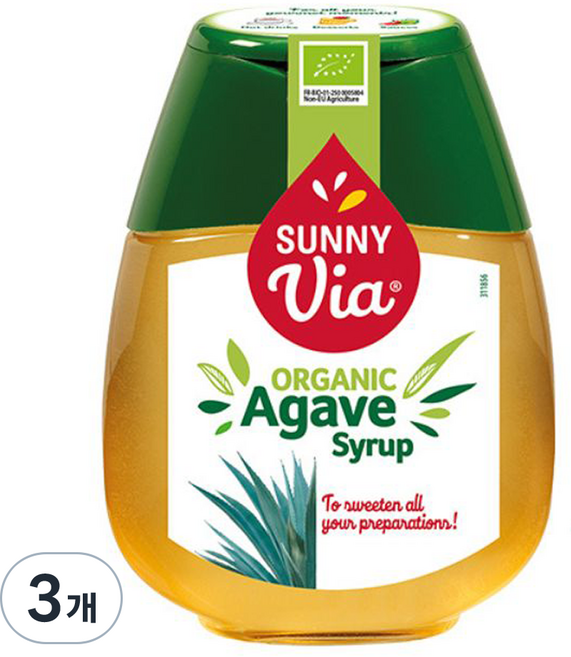 써니비아 유기농 아가베시럽, 3개, 250g