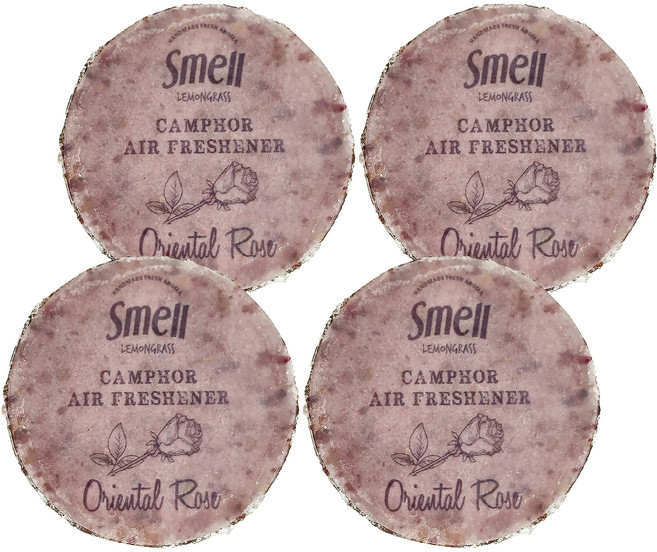 Smell Lemongrass 樟腦香氛磚 玫瑰, 15g, 4個