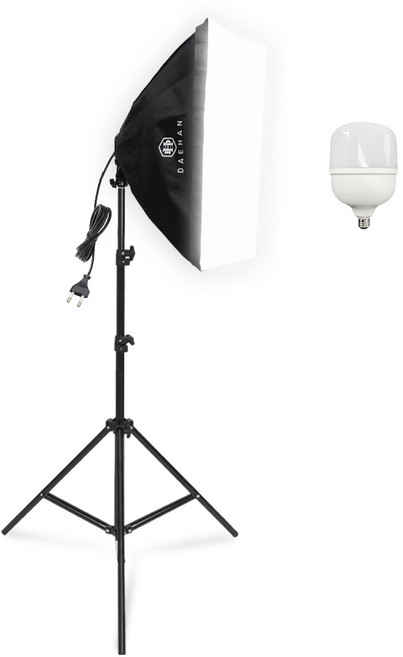 대한 촬영장비 원터치 소프트박스 50 x 70 cm + 조명 삼각대 + E26소켓 50W 전구 세트, 1개, DH-5070(소프트박스), 삼각대( ST-7020)