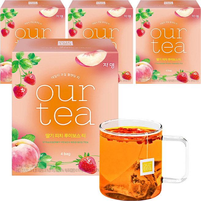 쟈뎅 아워티 딸기 피치 루이보스 티, 18.7g, 4개입, 4개
