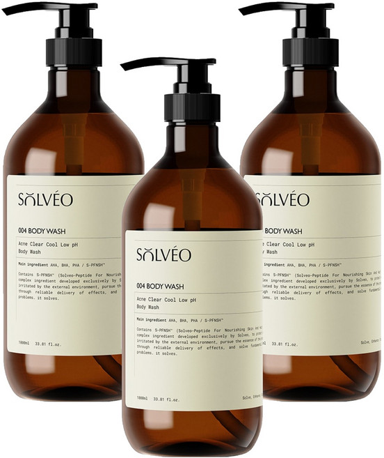 솔브이오 아크네 클리어 쿨 약산성 바디워시, 1L, 3개