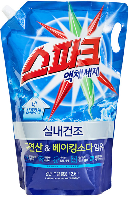 스파크 실내건조 액체세제 리필, 1개, 2.6L