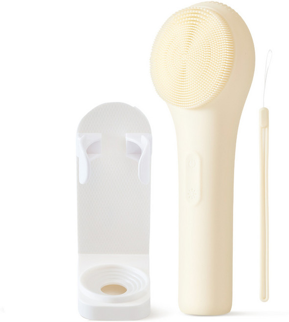 노멀라이프 실리콘 미세모 브러쉬 온열 진동클렌저, 크림 아이보리, NL-25VC07