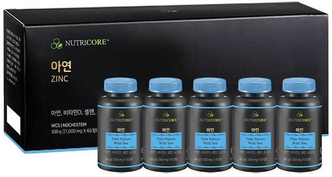뉴트리코어 아연, 60정, 5개