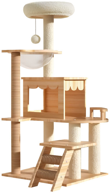 SKYLIFE 貓跳台 136cm 4055-B, 原木色, 1個