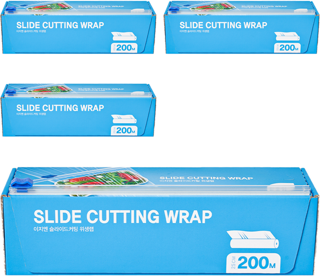 EZn이지엔 슬라이드커팅 위생랩, 200m, 4개