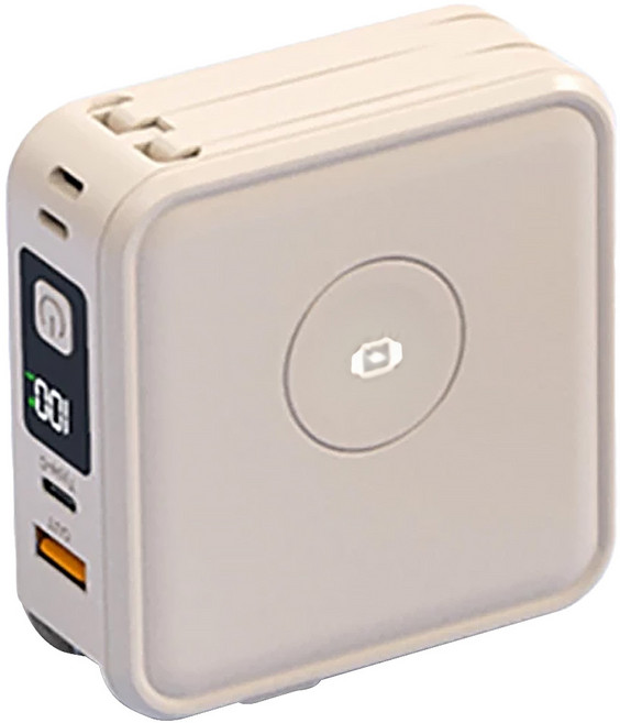 nisda 智能無線充行動電源 10000mAh 4711085984616, BS-WL720, 奶茶色