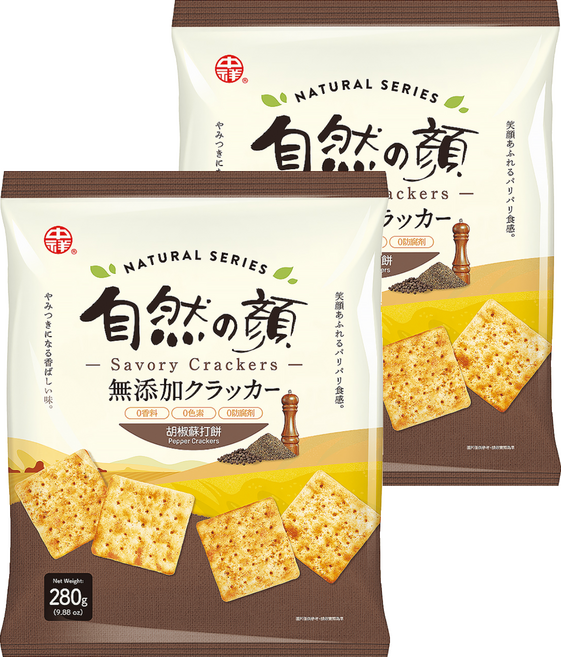 中祥 自然の顏胡椒蘇打餅, 280g, 2袋