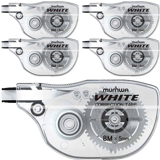 문화연필 수정테이프, 화이트, 5개