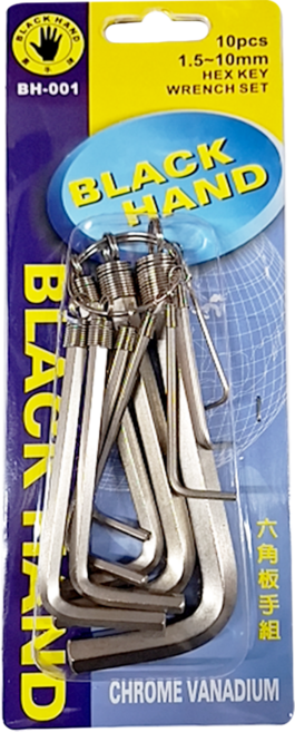 BLACK HAND 黑手牌 環裝六角板手組 1.5~10mm 10PC, 1組