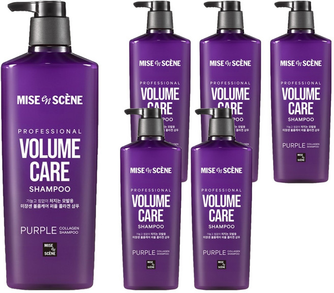 미쟝센 볼륨케어 퍼플 콜라겐 샴푸, 680ml, 6개