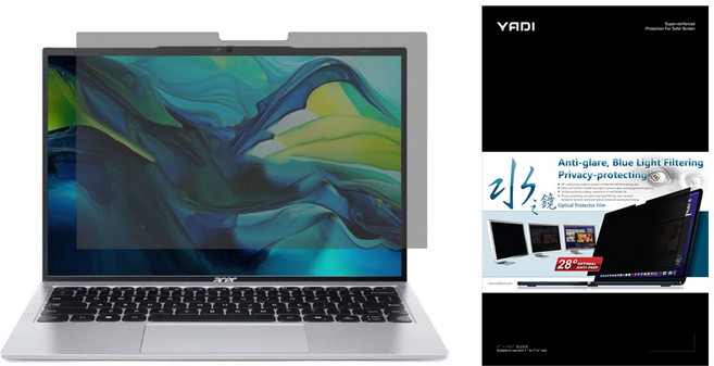 YADI 亞第 獨特磁吸水之鏡防窺片 Acer AL14 71M 760X 專用 PF4PPC-W140, 1片, 黑色