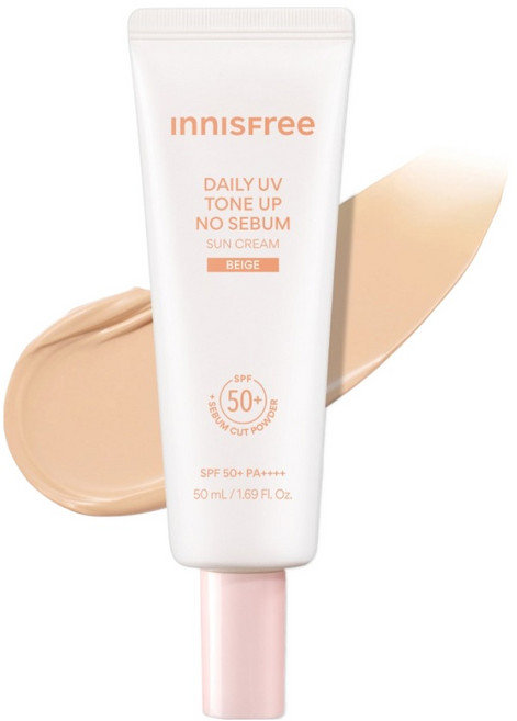 INNISFREE 每日UV提亮防曬霜 米色 SPF50+ PA++++, 1個, 50ml