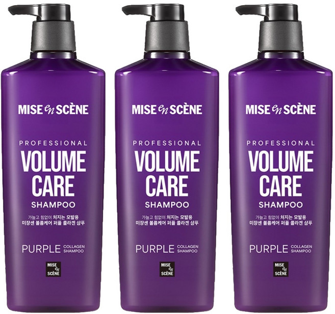 미쟝센 볼륨케어 퍼플 콜라겐 샴푸, 680ml, 3개