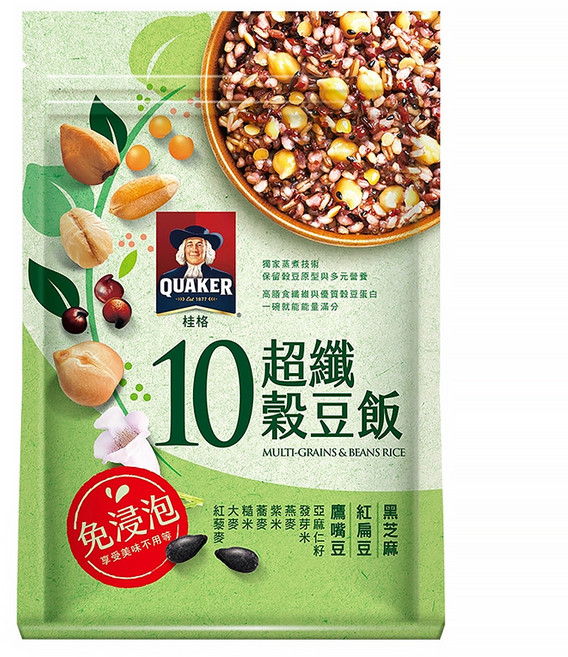 QUAKER 桂格 10超纖穀豆飯, 1kg, 1包