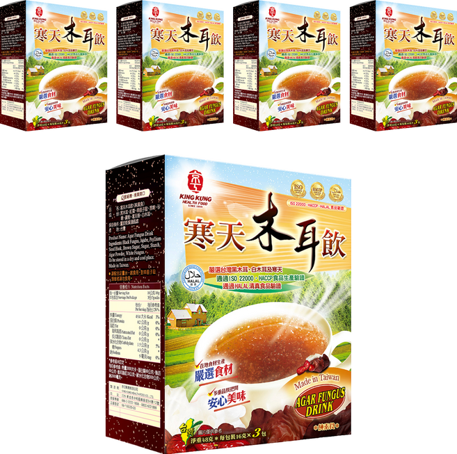 京工 寒天木耳飲, 16g, 150ml, 3包, 5盒