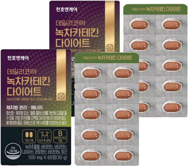 Dailycore 綠茶兒茶素保健錠, 60顆, 2個