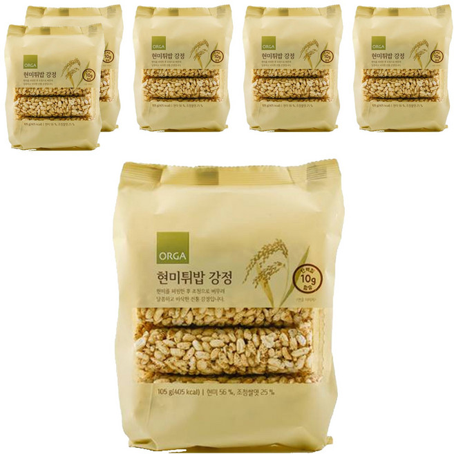 올가홀푸드 현미튀밥 강정, 105g, 6개