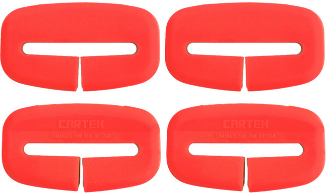 카템 안전벨트 버클 실리콘 커버, 포인트 레드, 4개