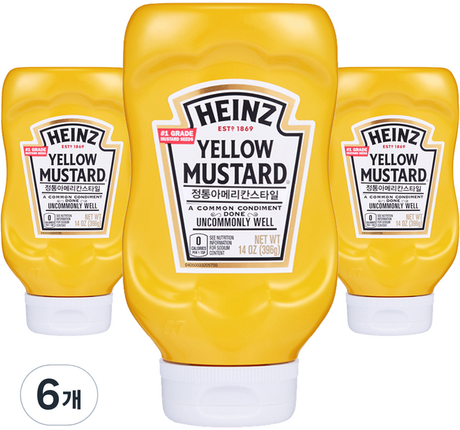 하인즈 옐로우 머스타드, 396g, 6개