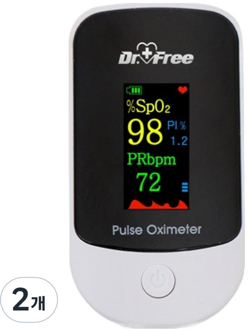 닥터프리 신형 프리미엄 고급형 힐링 펄스 옥시미터 OLED 산소포화도 측정기, 1개입, 2개