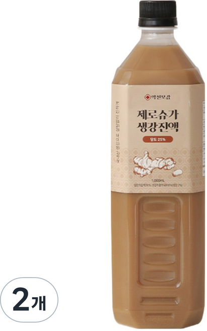 우리꽃연구소 약선보감 제로슈가 생강진액 단맛 25%, 1L, 2개