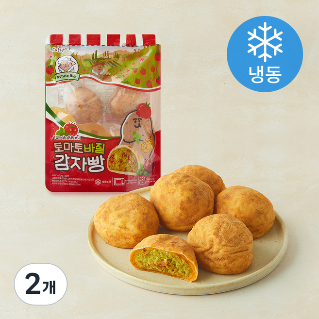 감자밭 토마토 바질 감자빵 (냉동), 80g, 2개, 6개입