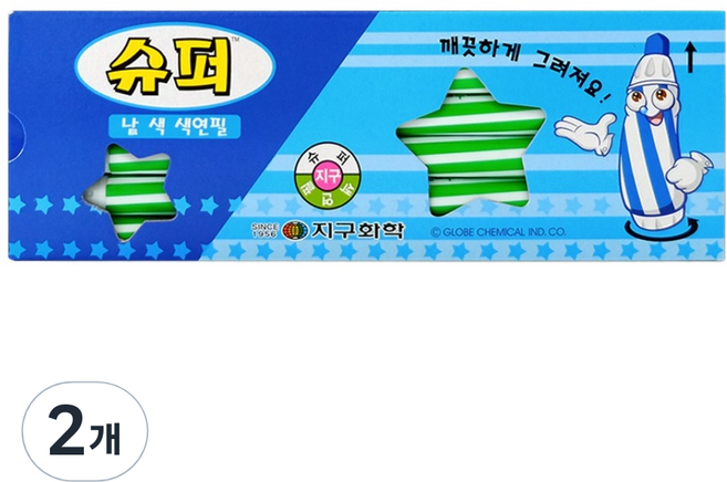 지구화학 슈퍼 색연필 낱색 연두 12p, 2개, 1색