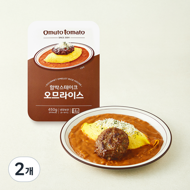 오므토토마토 함박스테이크 오므라이스, 450g, 2개