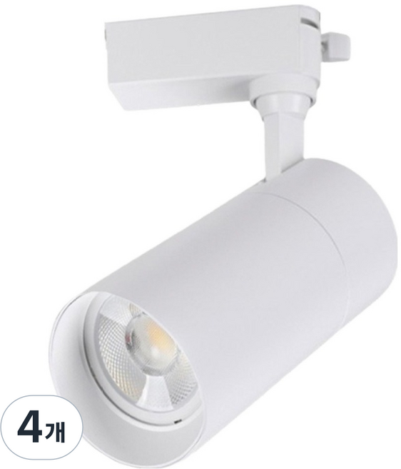 비츠온 LED 일체형 등기구 10W 레일조명, 화이트(레일조명), 전구색(조명색), 4개