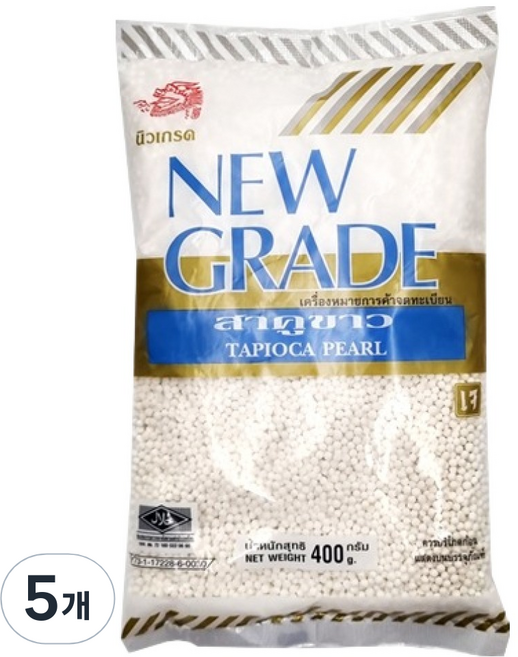 뉴그레이드 타피오카 미니 사고펄 화이트, 400g, 1개입, 5개