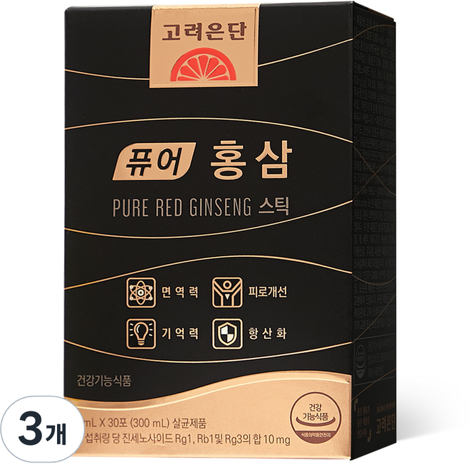 퓨어 홍삼 스틱 300ml, 30회분, 3개