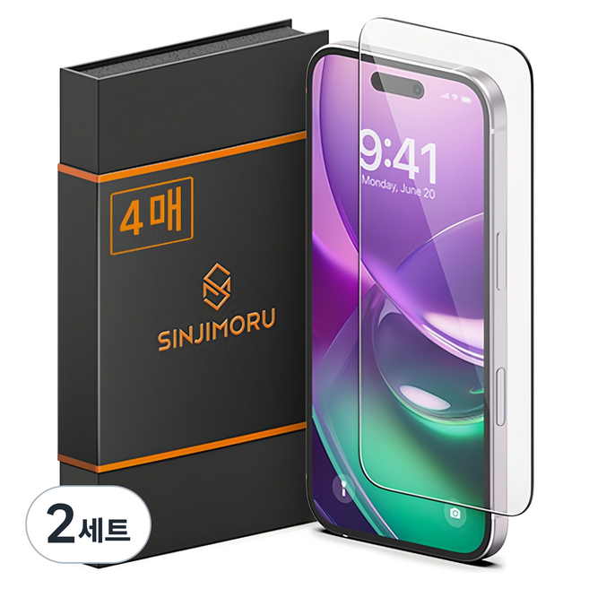 신지모루 신지글래스 2.5D 강화유리 휴대폰 액정보호필름 4p, 2세트