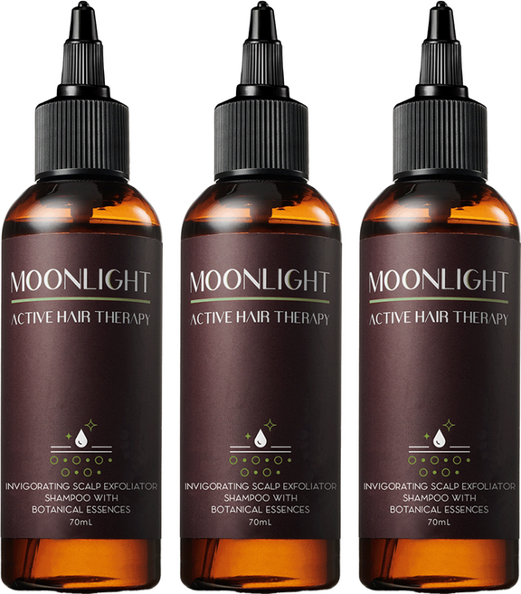 MOONLIGHT 莯光 進階版 草本頭皮淨化液 70ml 草本精華、溫和淨化、深層清潔, 3瓶