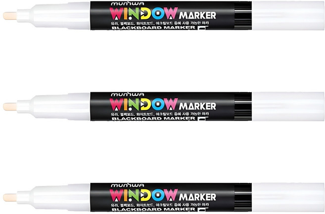 문화연필 윈도우마카 흰색, 1색, 3개