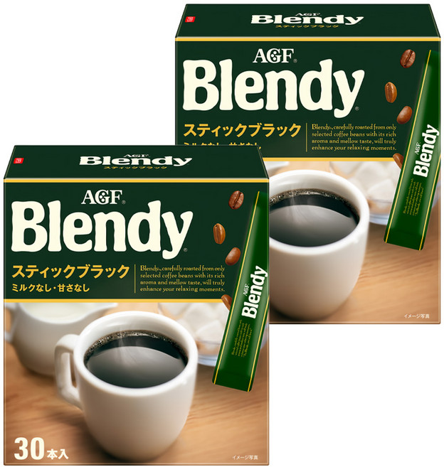 AGF Blendy 經典無糖黑咖啡, 2g, 2盒, 30包