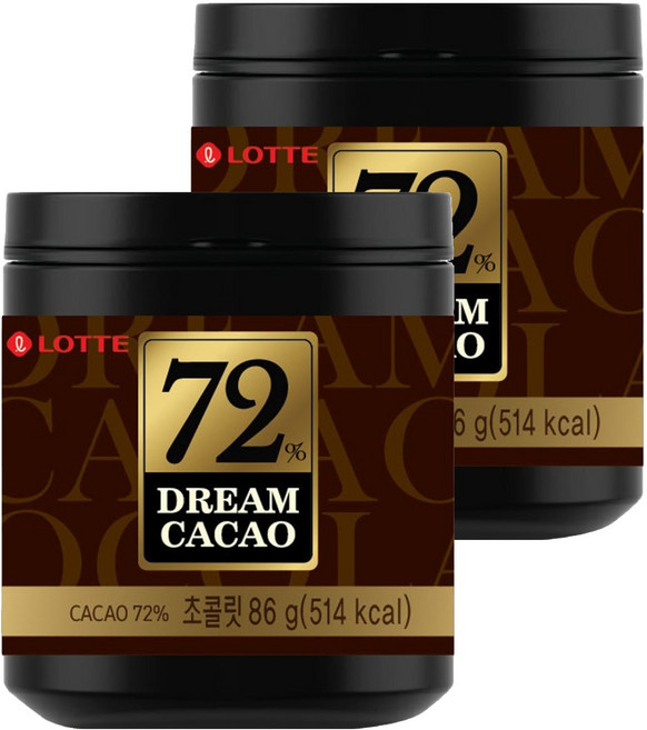 LOTTE 樂天 72%骰子巧克力, 86g, 2罐