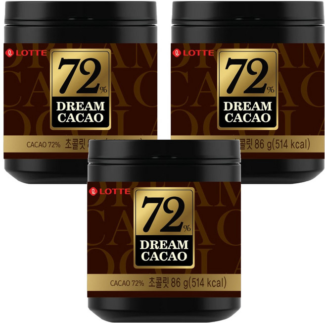 LOTTE 樂天 骰子巧克力72%, 86g, 3罐