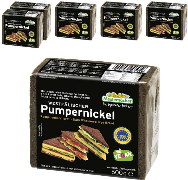 Mestemacher 麥大師 德國裸麥粗麵包, 6個, 500g