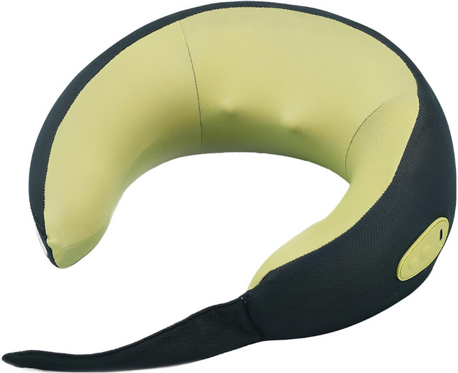 Fujitek 富士電通 多功能頸部U型按摩枕 FT-MA700 正反轉按摩 USB充電 輕量便攜, 淺綠色 + 深綠色